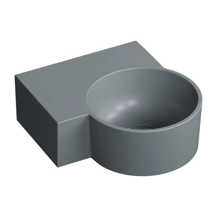 умывальник Omnires Ovo M+ 34,5х33,5 угловой, левый, matt ash grey (OVO335UWLAG)