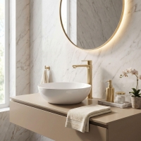 смеситель для умывальника Rea Logan brushed gold (REA-B6671)