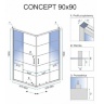 душова кабіна Rea Concept Black 90x90 скло прозоре (REA-K5478)