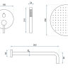 душевой комплект скрытого монтажа Rea Lungo gold (REA-P4110)