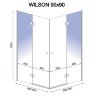душова кабіна Rea Wilson 90x90 безпечне скло, прозоре (REA-K1007)