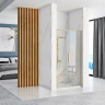 душевая дверь Rea Rapid Slide 160x195 безопасное стекло, прозрачное, gold brush (REA-K9381)