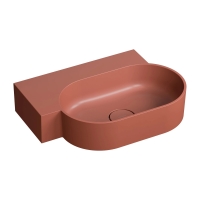 умивальник Omnires Ovo M+ 55,5x38,5 кутовий, лівий, matt terracotta (OVO555UWLTE)