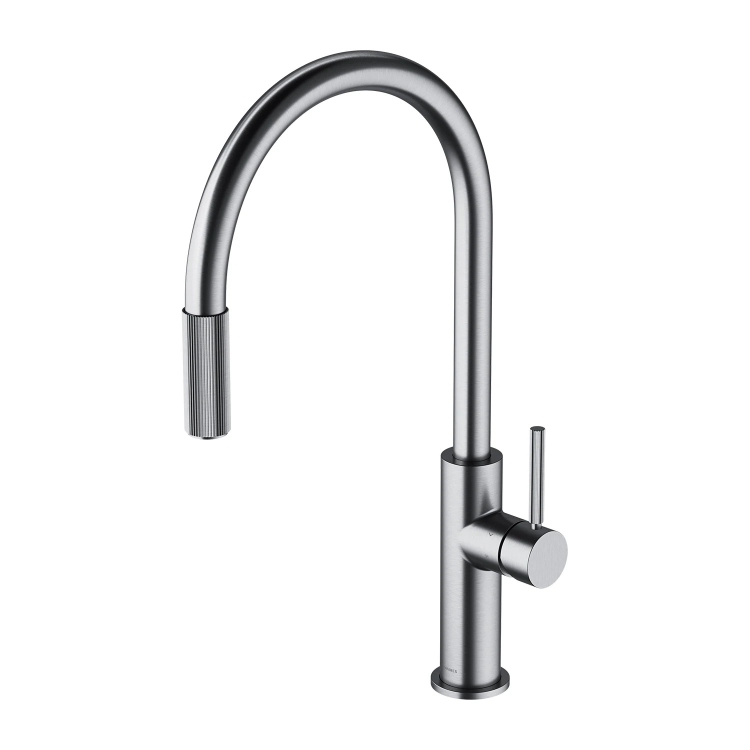 змішувач для кухні Omnires Switch на дві води з висувним виливом, brushed nickel (SW9059NI)