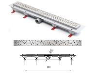 душовий канал MCH З горизонтальним фланцем, решітка Краплі 35 см (CH-350DN1)