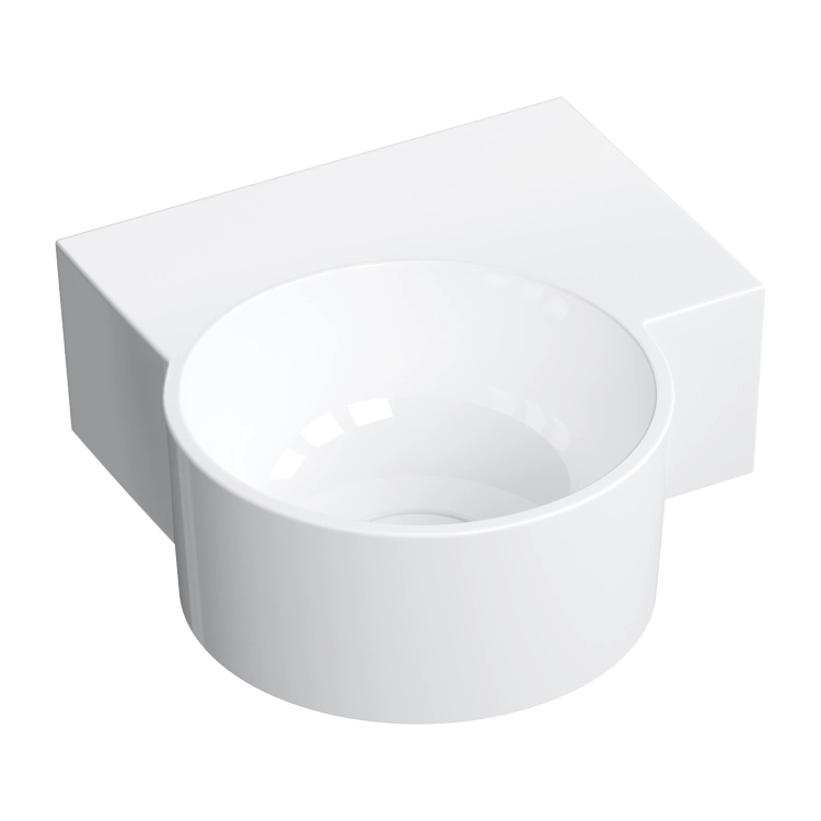 умивальник Omnires Ovo M+ 34,5х33,5 кутовий, правий, gloss white (OVO335UWPBP)