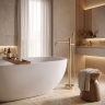 смеситель для ванны напольный Rea Foster brushed gold (REA-B2251)