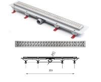 душовий канал MCH З горизонтальним фланцем, решітка Гармонія 35 см (CH-350HN1)