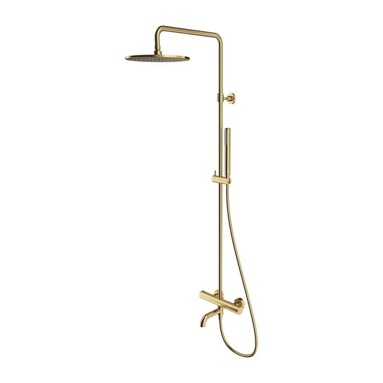душова система Omnires Y з термостатом, brushed brass (Y1234BSB)