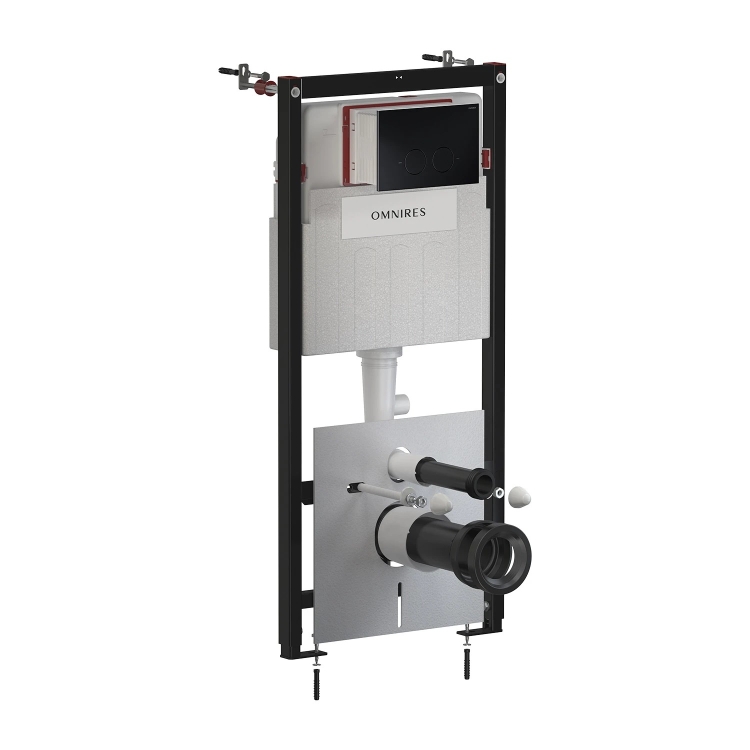 инсталляция Omnires Strongframe, панель смыва MINIMAL, matt black (STFWC1M-RBLM)