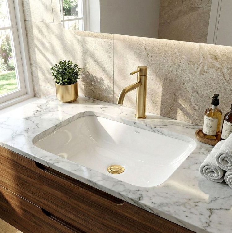 умывальник Rea Anabel 46,5x35,5, под столешницу, белый (REA-U0624)