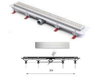 душовий канал MCH З горизонтальним фланцем, решітка Класик 35 см (CH-350KN1)