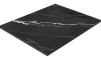 поддон Rea Magnum 80x100 прямоугольный, carrara black (REA-K7007)