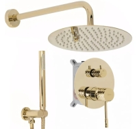 душевая система Rea Lungo Diamond скрытого монтажа, gold + box (REA-P6964)