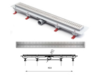душовий канал MCH З горизонтальним фланцем, решітка Бейзик 45 см (CH-450BN1)