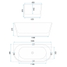 ванна акриловая Rea Eris 170x79,5 пристенная, white (REA-W4400)
