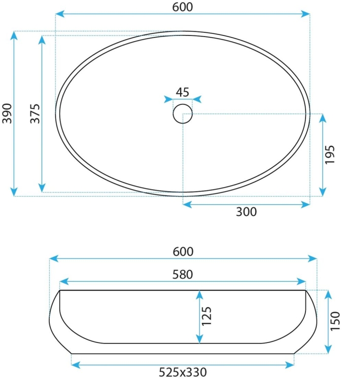 умывальник Rea Maya 60х39 white (REA-U5660)