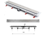 душовий канал MCH З горизонтальним фланцем, решітка Медіум 45 см (CH-450MN1)