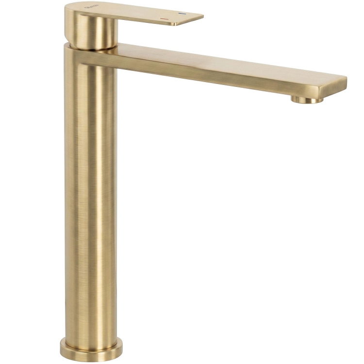 смеситель для умывальника Rea Hunter high brushed gold (REA-B6692)