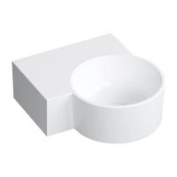 умивальник Omnires Ovo M+ 34,5х33,5 кутовий, лівий, matt white (OVO335UWLBM)