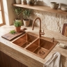кухонная мойка Rea Toby 56x48 с сифоном brush copper (ZLE-06416)