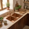 кухонная мойка Rea Toby 56x48 с сифоном brush copper (ZLE-06416)