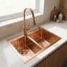 кухонная мойка Rea Toby 56x48 с сифоном brush copper (ZLE-06416)