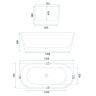 ванна акриловая Rea Eris 150x75 пристенная, white (REA-W4404)