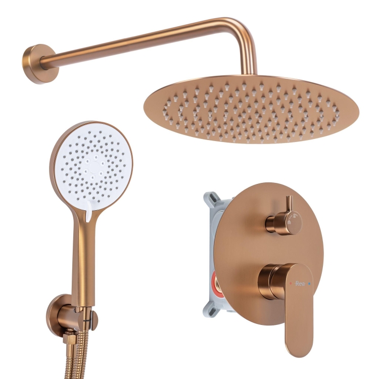 душевая система Rea Drop скрытого монтажа, brushed copper +BOX (REA-P9660)