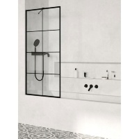 штора для ванны Radaway Modo PNJ 60 безопасное стекло, factory, чёрная (10006060-54-55)