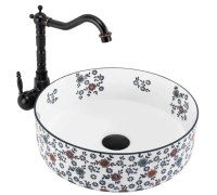 умивальник Rea Stefania 36x36 накладний, fiori (REA-U9853)