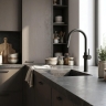 змішувач для кухні Rea Fresh з висувним виливом high black (REA-B7200)