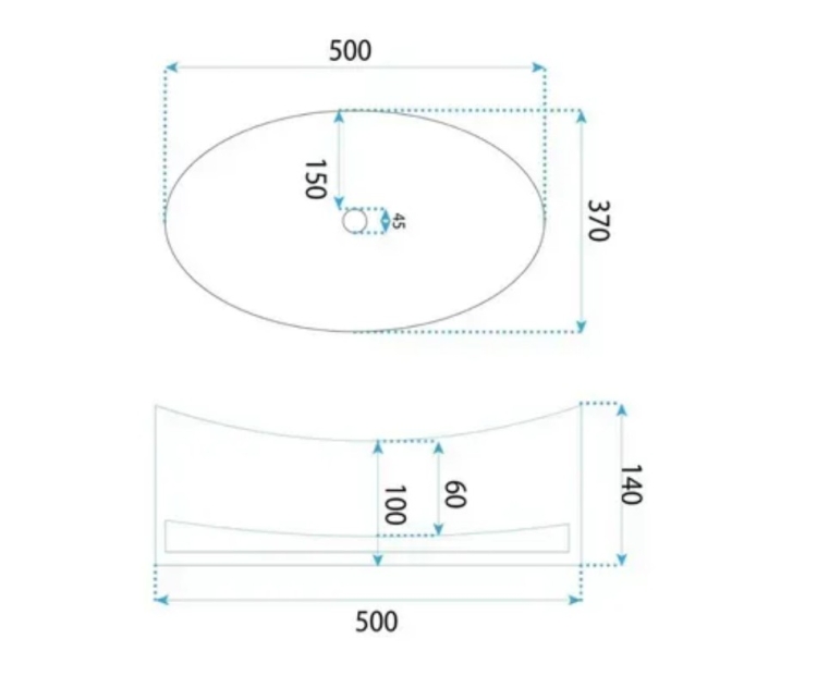 умывальник Rea Harper 50x37 transparent (REA-U8525)