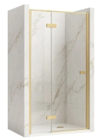 душові двері Rea Atlas 80x200 безпечне скло, прозоре, ліворуч, gold brush (REA-K4672)