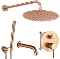 душевой комплект скрытого монтажа Rea Lungo copper brush + box (REA-P8810)
