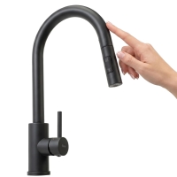 смеситель для кухни Rea Fresh Touch сенсорный с выдвижным изливом black (REA-B6734)