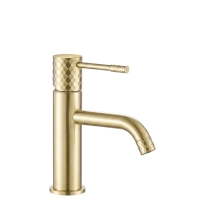 змішувач для умивальника Rea Lungo Diamond Low brushed gold (REA-B9843)