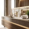 змішувач для умивальника Rea Lungo Diamond Low brushed gold (REA-B9843)
