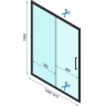 душові двері Rea Rapid Slide 150x195 безпечне скло, прозоре, gold (REA-K5617)