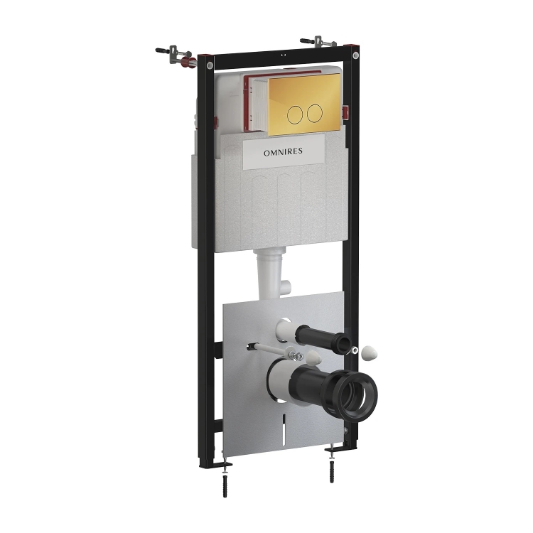 инсталляция Omnires Strongframe, панель смыва MINIMAL, polished gold (STFWC1M-RGL)