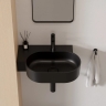 умывальник Omnires Ovo M+ 55,5x38,5 угловой, левый, matt black lava (OVO555UWLBLV)