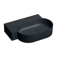 умивальник Omnires Ovo M+ 55,5x38,5 кутовий, лівий, matt black lava (OVO555UWLBLV)