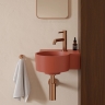 умивальник Omnires Ovo M+ 34,5х33,5 кутовий, правий, matt terracotta (OVO335UWPTE)