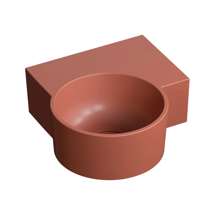 умивальник Omnires Ovo M+ 34,5х33,5 кутовий, правий, matt terracotta (OVO335UWPTE)