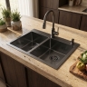 кухонная мойка Rea Toby 56x48 с сифоном black (ZLE-06414)