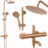 душевой гарнитур Rea Lungo brush copper, с термостатом (REA-P8807)