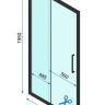 душові двері Rea Rapid Slide 110x195 безпечне скло, прозоре, chrome (REA-K5601)