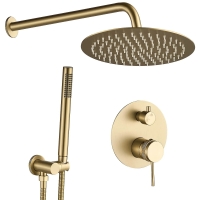 душова система Rea Lungo Grip brushed gold + box прихованого монтажу (REA-P8950)