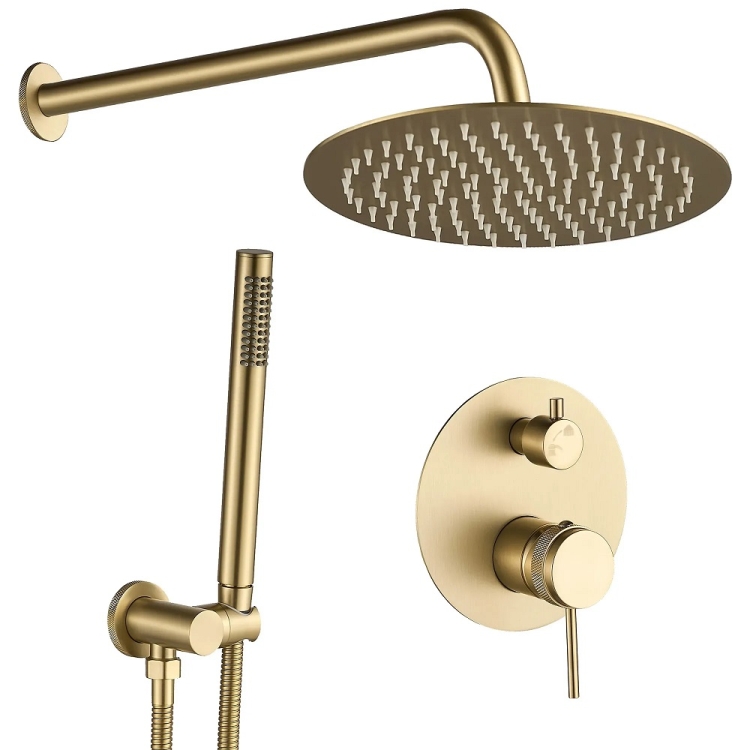 душова система Rea Lungo Grip brushed gold + box прихованого монтажу (REA-P8950)