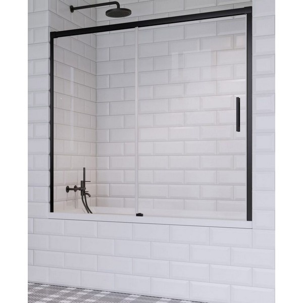 штора для ванны Radaway Idea Black PN DWJ 150x150 левая, безопасное стекло, прозрачное (10003150-54-01L)